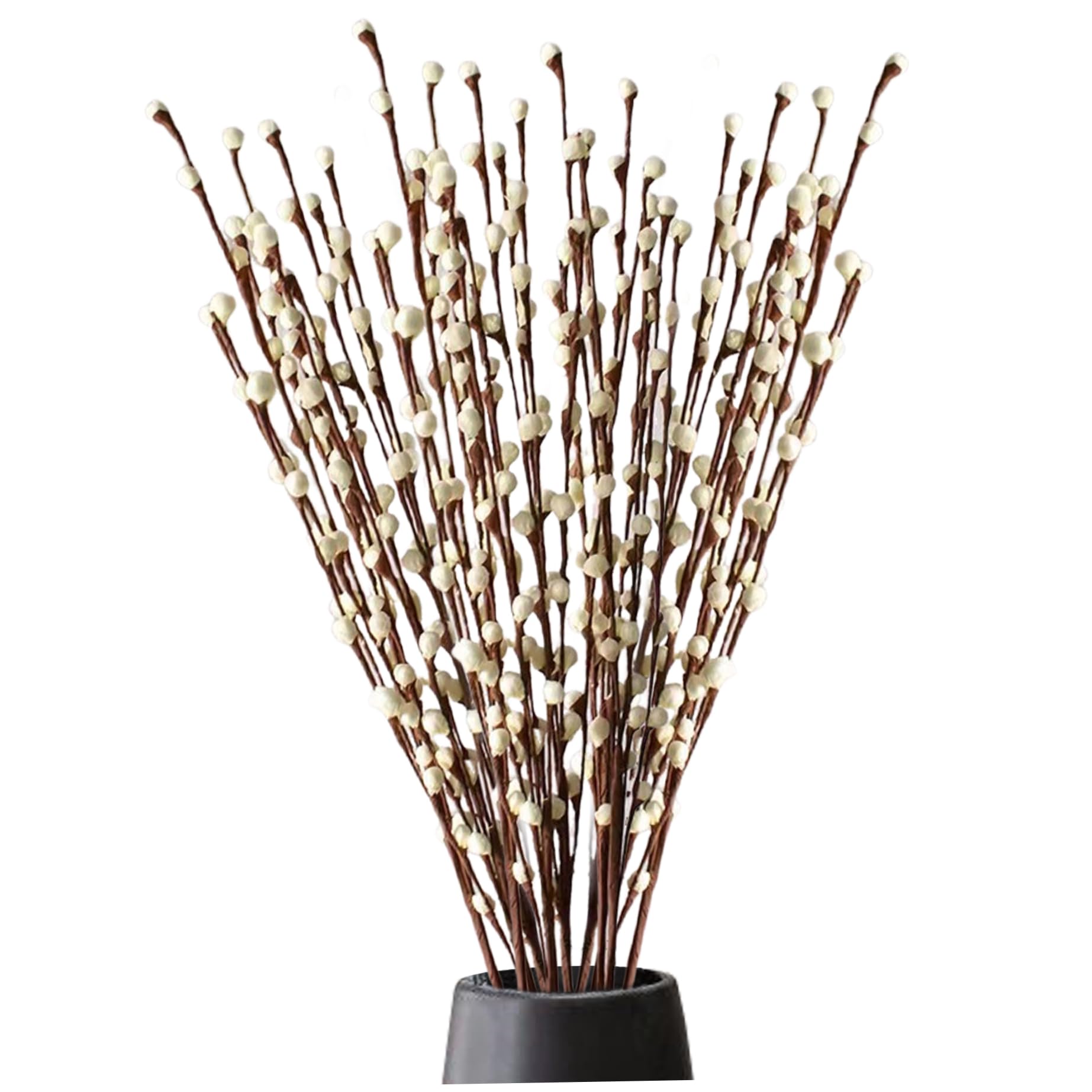 Branches de saule chatte pour décoration de salon et grand vase de bureau