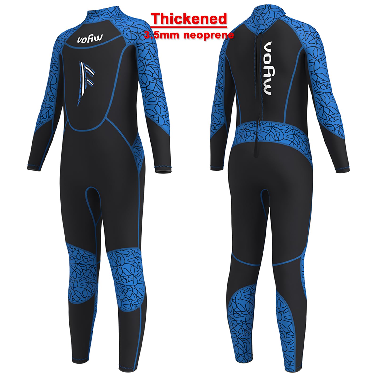 Combinaison de Plongée pour Enfants 3.5mm Garçon Fille Combinaison en Néoprène Une Pièce Manches Longues Maillot de Bain Unisexe Wetsuit pour Surf