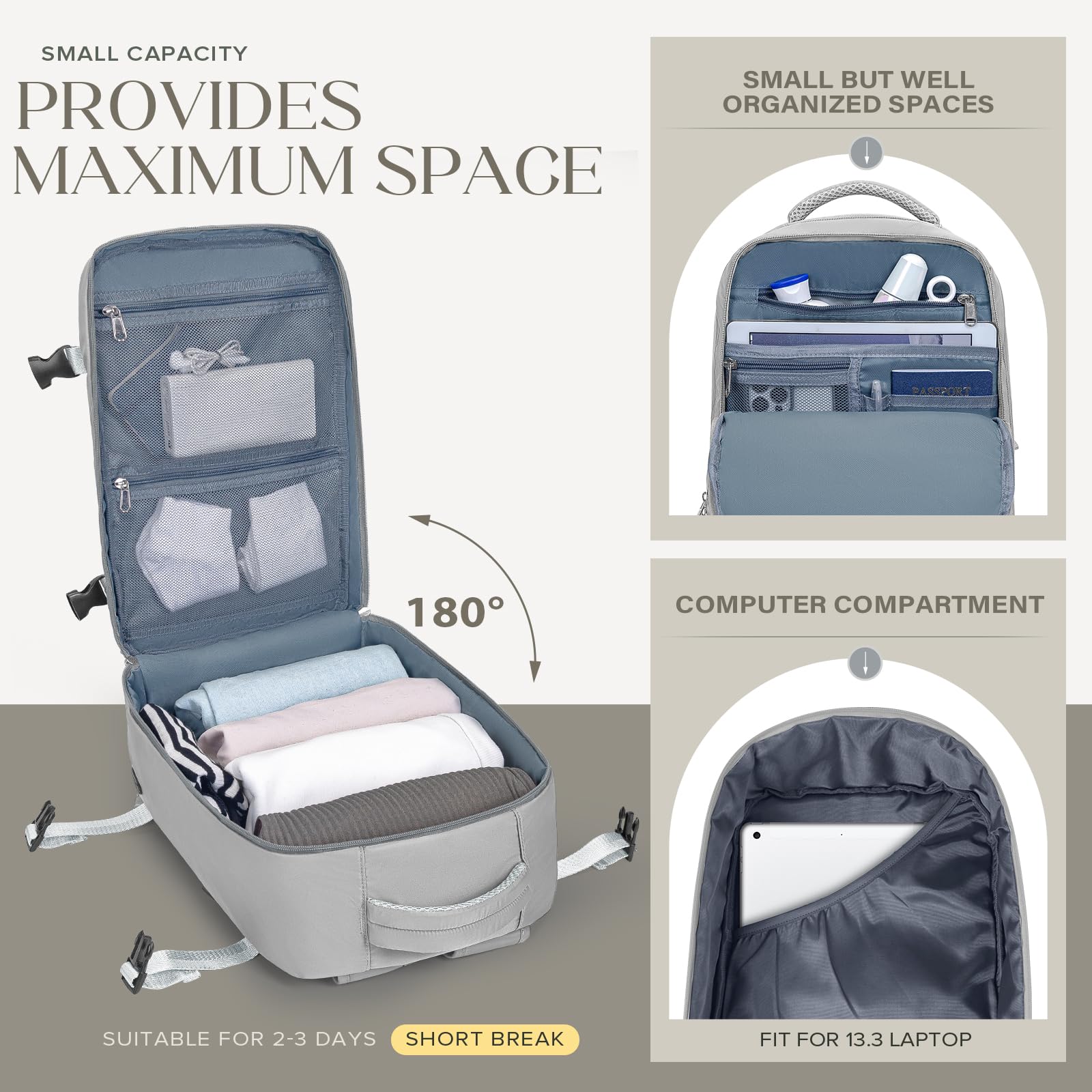 Hayayu Borse da Cabina per Ryanair 40x20x25 Bagaglio a Mano Zaino Borsa Zaino da Viaggio Il Sedile Zaino per Ryanair bagaglio a mano Borsa Cabina Viaggio Zaino Travel Viaggio Casual Daypack