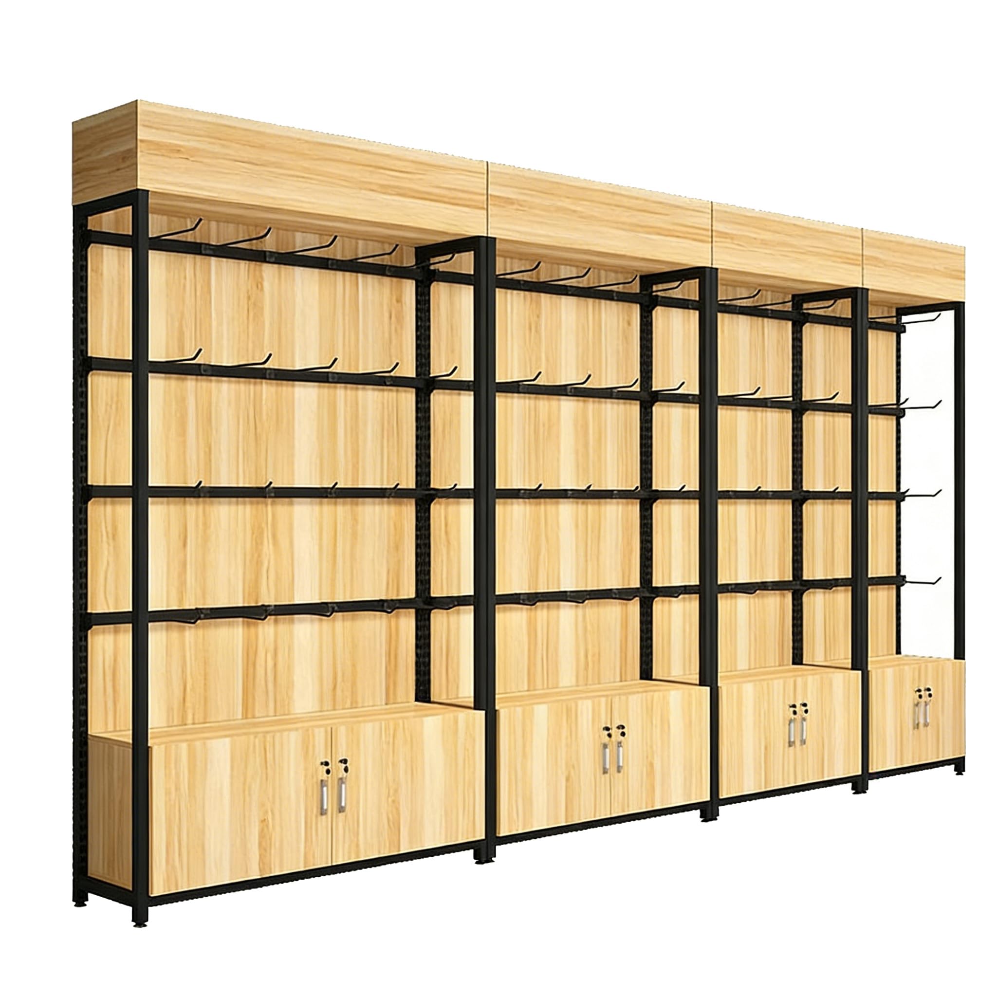 Armadietto moderno in legno Heavy-Du, naturale, 30 x 80 cm, scaffale nizer, scaffale multifunzione per soggiorno e ufficio