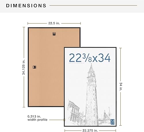Miniatura 4 de MCS - Marco para póster original, 22.375 x 34 pulgadas, color negro, juego de 2