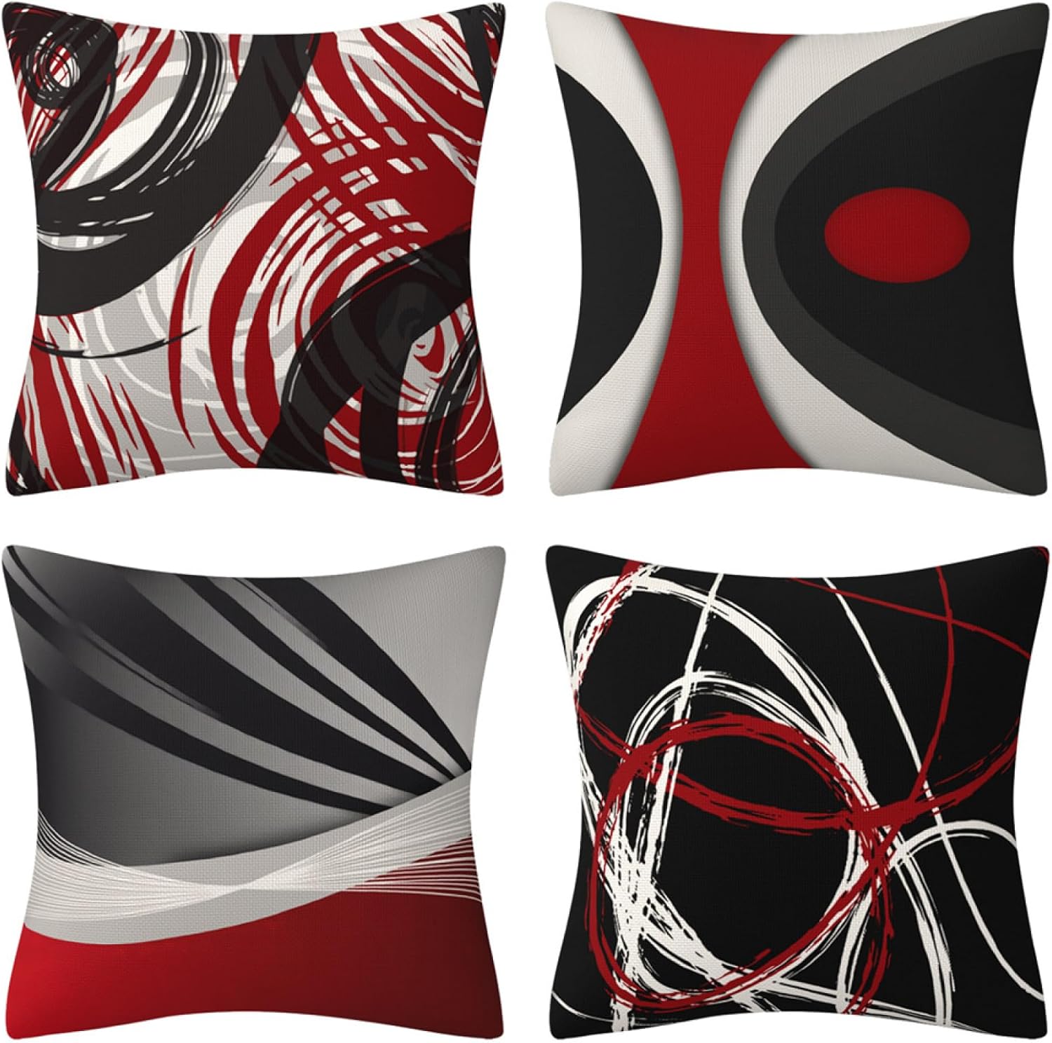 Geometric Black Brown Throw Pillow Cover Boho Western Farmhouse Decorative Throw Pillowcase Indoor Outdoor Cushion Cover Tribal Pattern Aztec Pillowcase for Couch Bedroom 16 x 16 Inch Set of 4