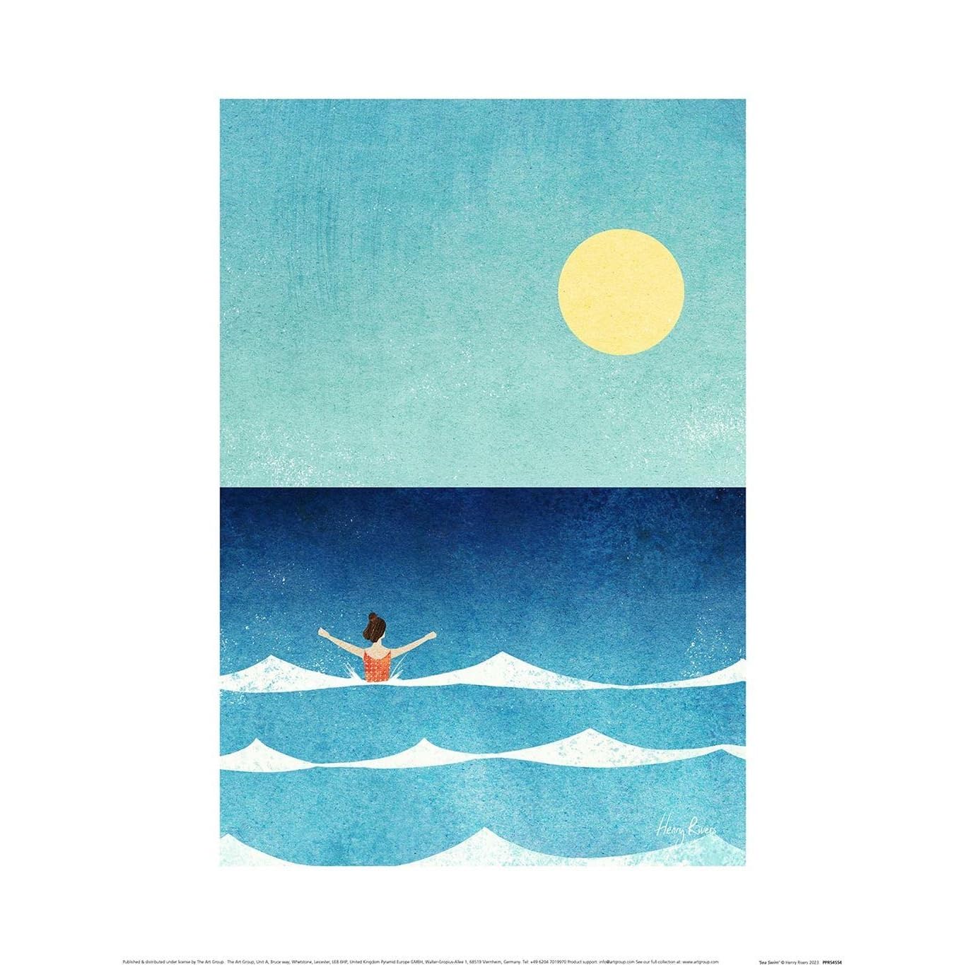 Henry Rivers Girls Blue/Yellow/Orange Sea Swim Print (50Cm X 40Cm) ()