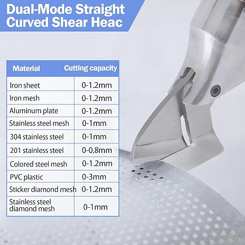 Miniatura 6 de Accesorio de Cizalla de Metal con Giro de 360° para Taladro - para Corte Curvo y Recto, Accesorio de Herramienta Eléctrica Profesional para Taladros