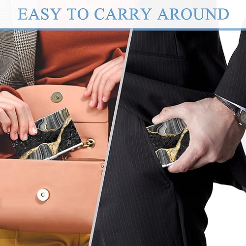 Miniatura 6 de Tarjetero para tarjetas de visita, impresión en color para hombres y mujeres, tarjetero ultradelgado de metal, organizador de tarjetas de visita,