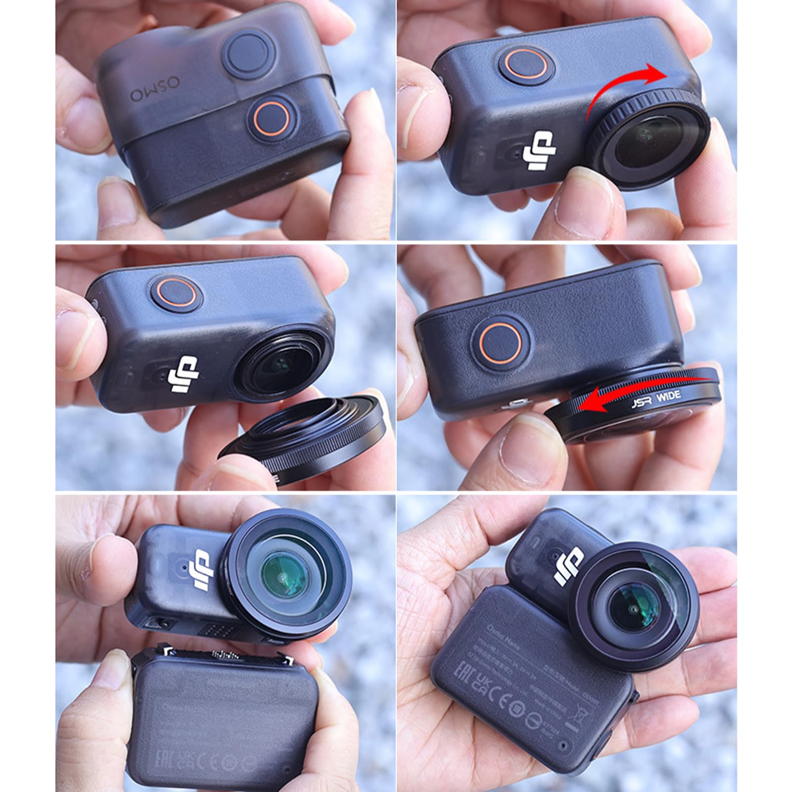 Microobiettivo grandangolare Filtro obiettivo 10X HD Ritratto Filtro di messa a fuoco Wide Angle Micro Lens per DJI Osmo Nano, Accessori per DJI Osmo Nano (Wide Lens)