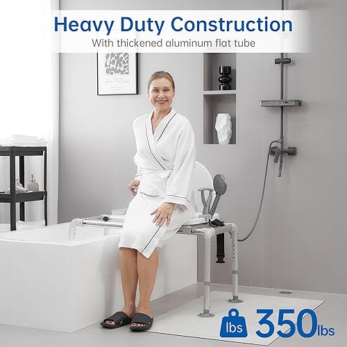 Miniatura 5 de Banco deslizante resistente de la transferencia, silla de la ducha de la bañera