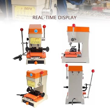 Vertical Key Duplicator, Professional Key Cutting Machine with Drill & Cutter for Dimple, Cylindrical Keys, Portable Copy Tool