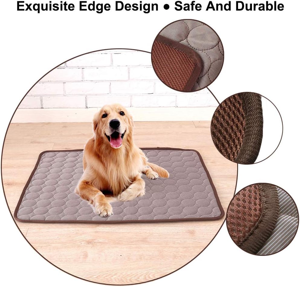  Dog Cooling Mat for Dogs Self Cooling, Summer Dog Cooling Pad for Small Medium Large Dogs Cats, Pet Ice Silk Blankets Sleeping Mat, Outdoor Dog Self Cooling Crate Mats Washable Portable thumbnail