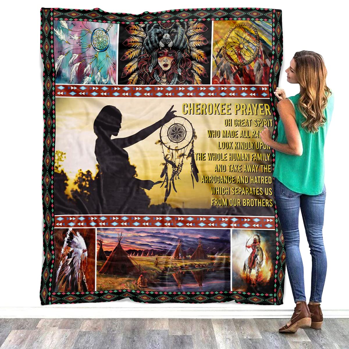 Amazon.com: Native American - Cherokee Blanket, Native American - Cherokee  Quilt, Indigenous Cherokee Native American Tribe Indian Fathers Day Mothers  Day, Cozy Fleece, Premium Sherpa Blankets,Whtie,Multisize : Home & Kitchen