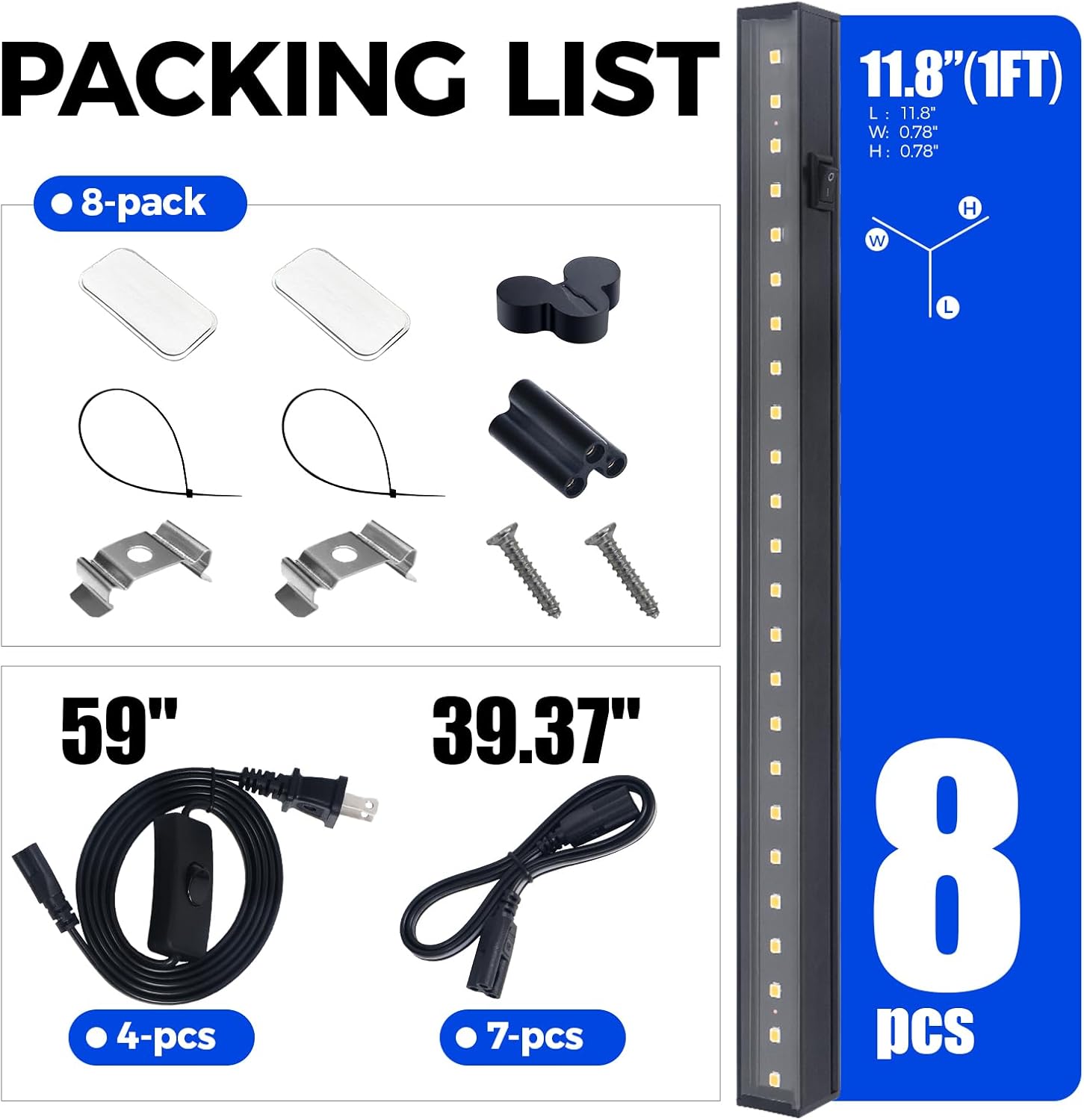 Barrina Plant Grow Lights, 5000K Full Spectrum Daylight White, T5 LED Grow Light Strips, 1ft Growing Lamp with Magnetic Bar, Plant Lights for Indoor Plants, Greenhouse, Black Cover, Linkable, 8 Packs - Image 9