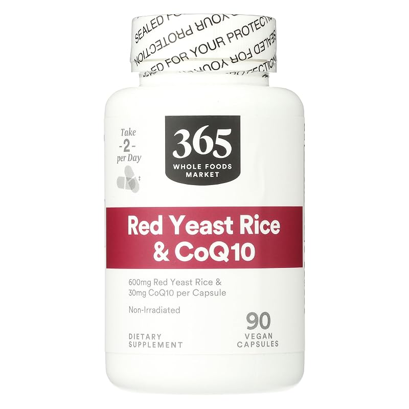 365 by Whole Foods Market Suplemento de arroz vermelho fermentado com CoQ10 90 cápsulas vegetarianas