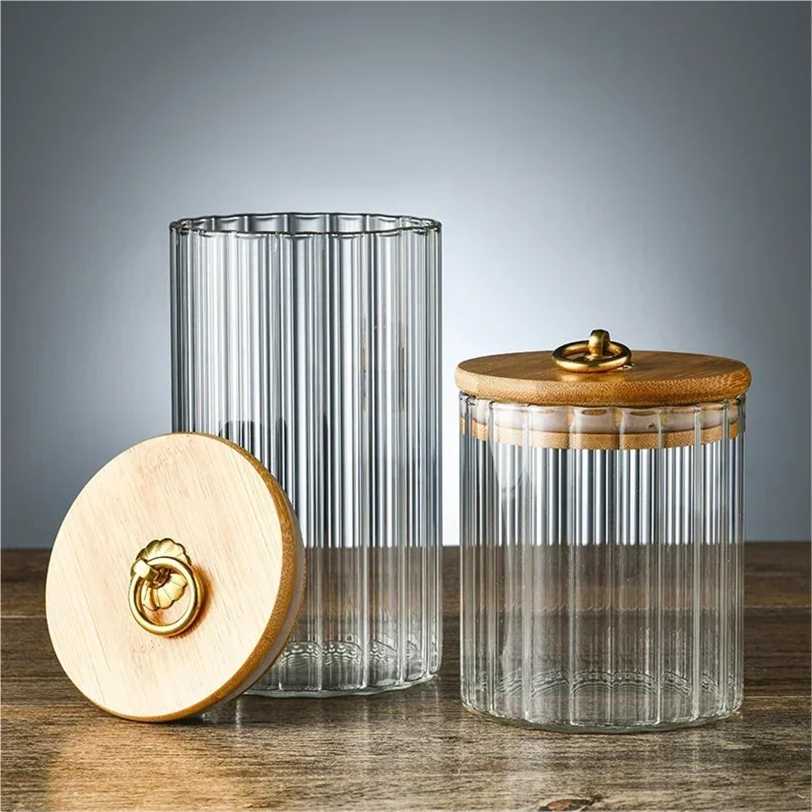 2 stücke Lebensmittel Behälter Küche Lagerung Flaschen Glas Luftdichten Kanister Körner Tee Kaffee Bohnen Getrocknete Früchte Süßigkeiten gläser FüR TrockenfrüChte(9.15cm)