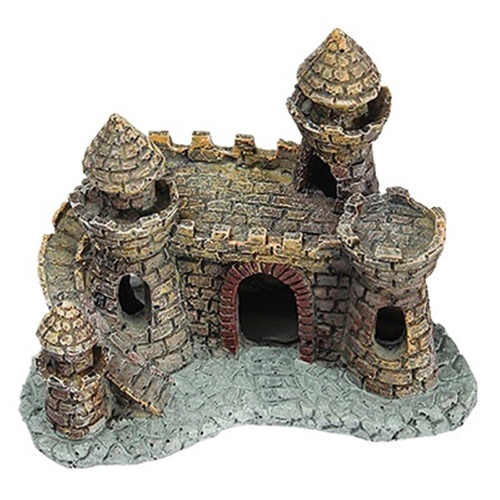 AYWTIUN aquarium ornaments Artificial World of Tanks Stone-island Resin Castle Aquarium Landscape Ornament Decorations for The Fish Tank Statue