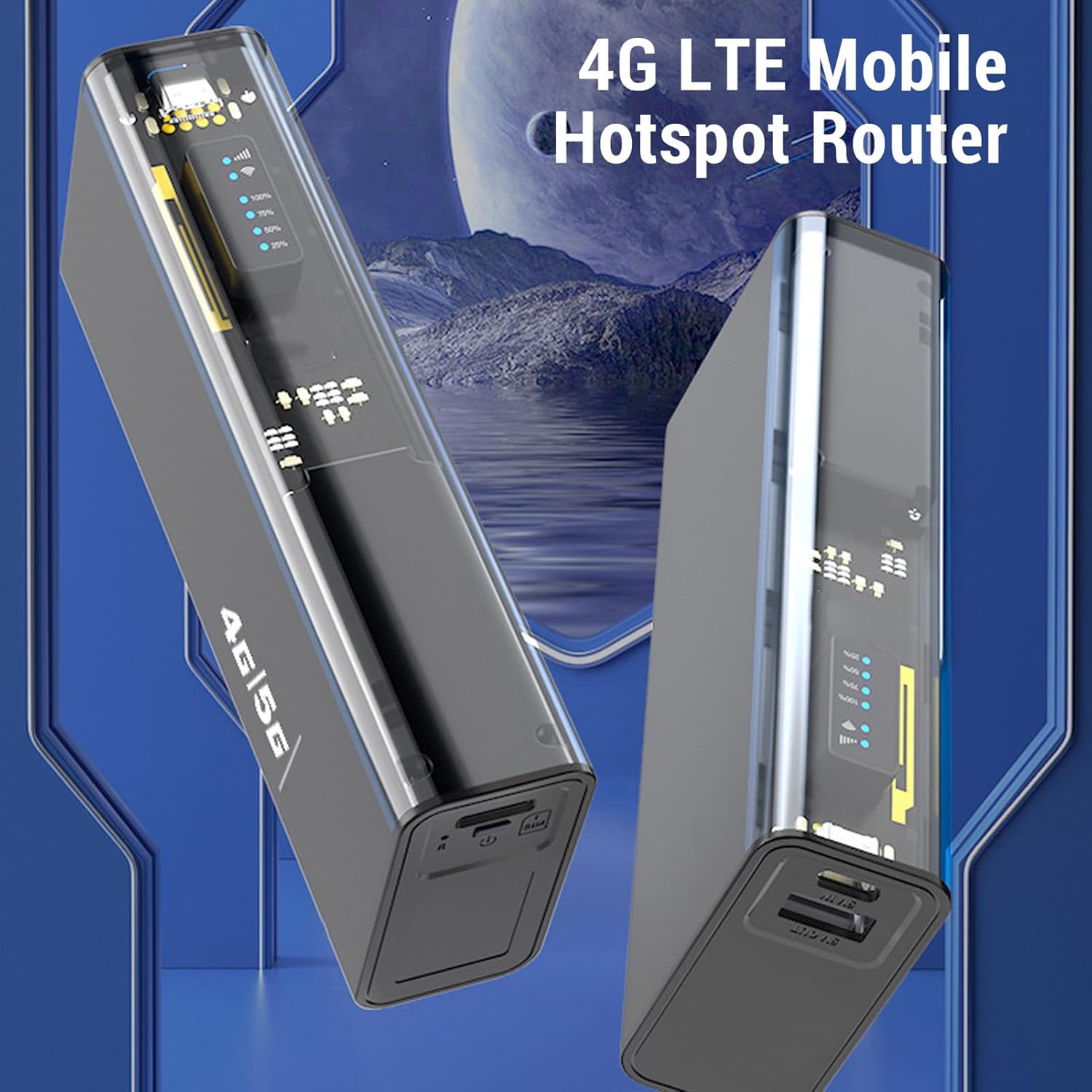 Jectse 4G LTE Mobile WiFi Hotspot Router, angled view