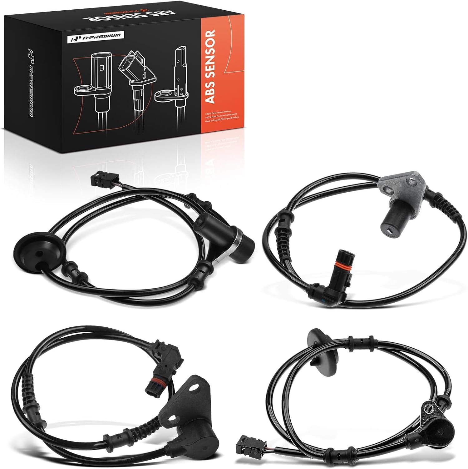 A-Premium 4PCS Front & Rear ABS Wheel Speed Sensor Compatible with Mercedes-Benz Models - E300 1996-1999, E320 1996-2003, E420 1997, E430 1998-2002, E55 AMG 1999-2002