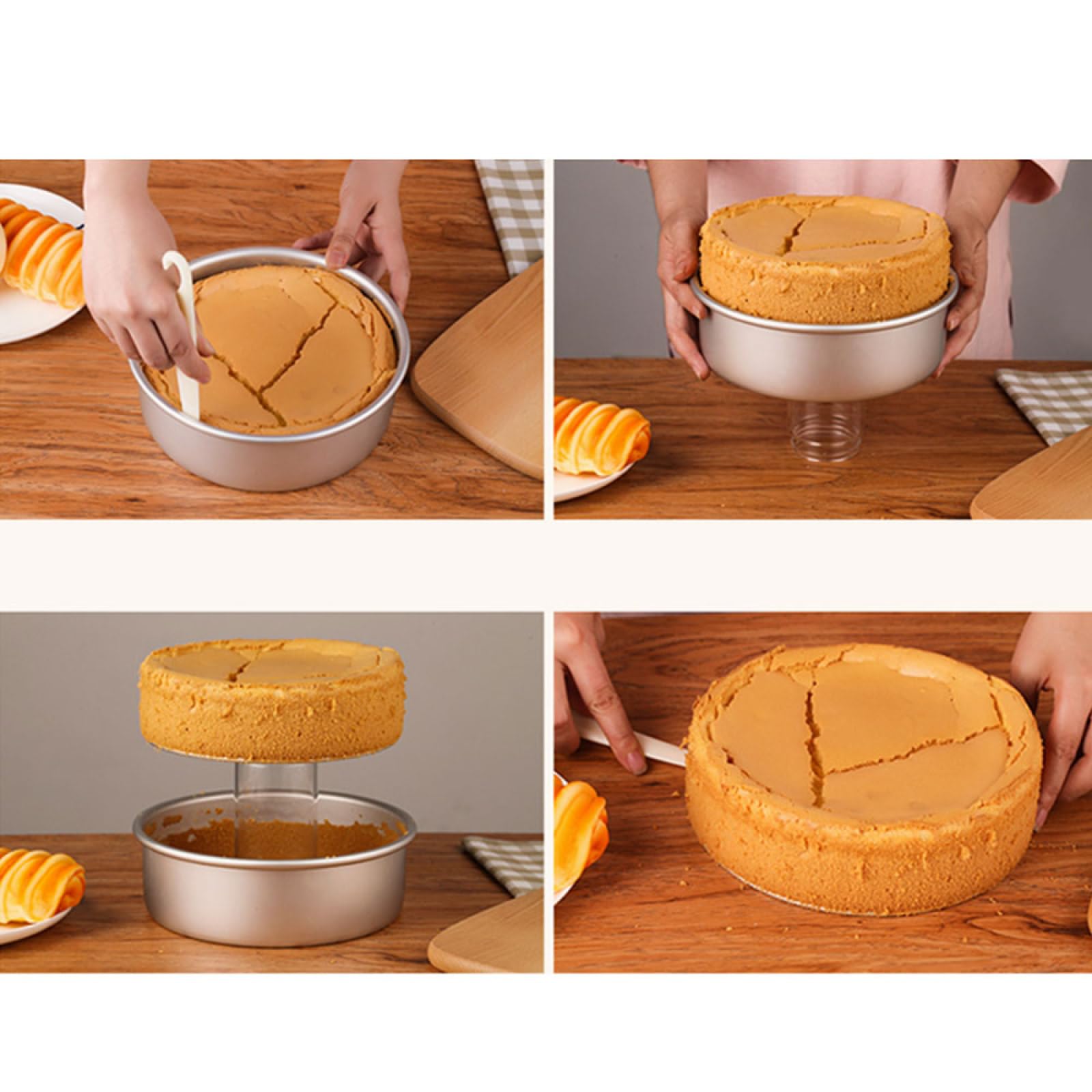 SagaSave Molde redondo de aluminio para hornear con base suelta, molde antiadherente para tartas de cumpleaños con parte inferior extraíble para cocinas, panaderías (12 pulgadas)