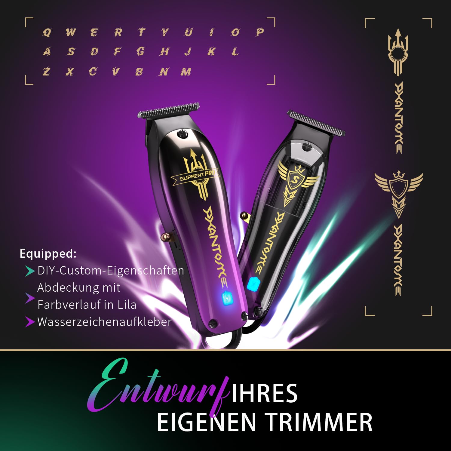 SUPRENT Haarschneidemaschine Profi, Trimmer Herren Barttrimmer Herren LED Anzeige T- Klingen- Trimmer Konturen Haartrimmer, Schnurlose Haarschneider Männer