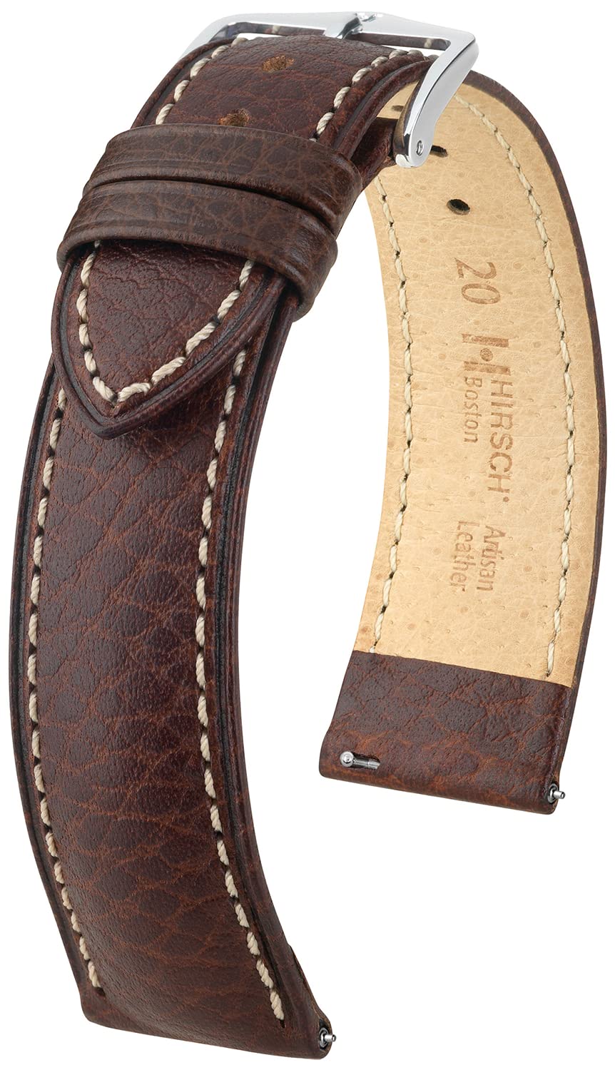 HIRSCH BOSTON L Uhrenarmband aus englischem Büffelleder - Klassisch/Elegant