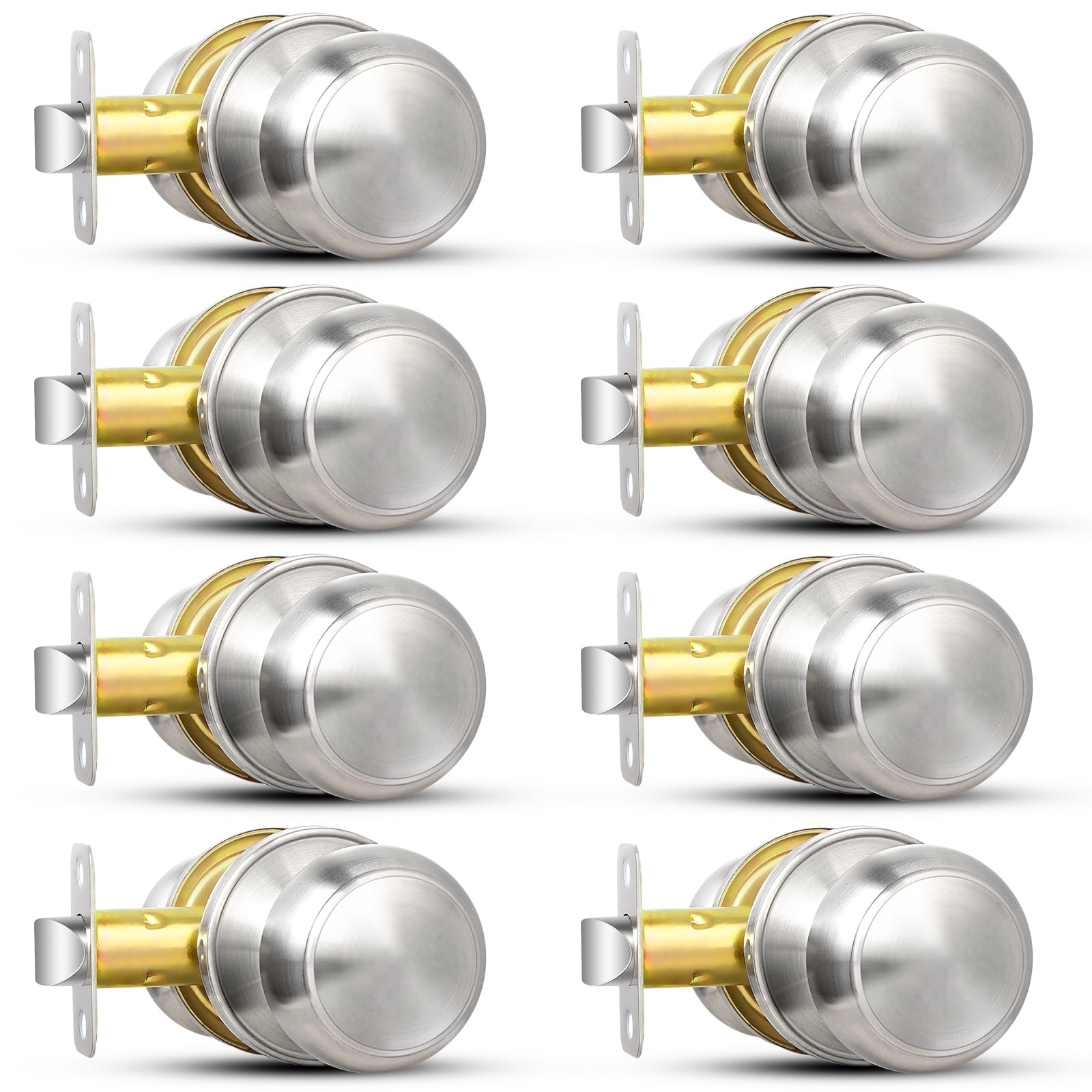 Sopoby Privacy Door Knobs - 5 Pack Brushed Nickel -11