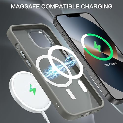 Miniatura 4 de BENTOBEN Funda magnética para iPhone 13 y iPhone 14 compatible con Magsafe Funda translúcida mate para iPhone 1314, delgada, a prueba de golpes,