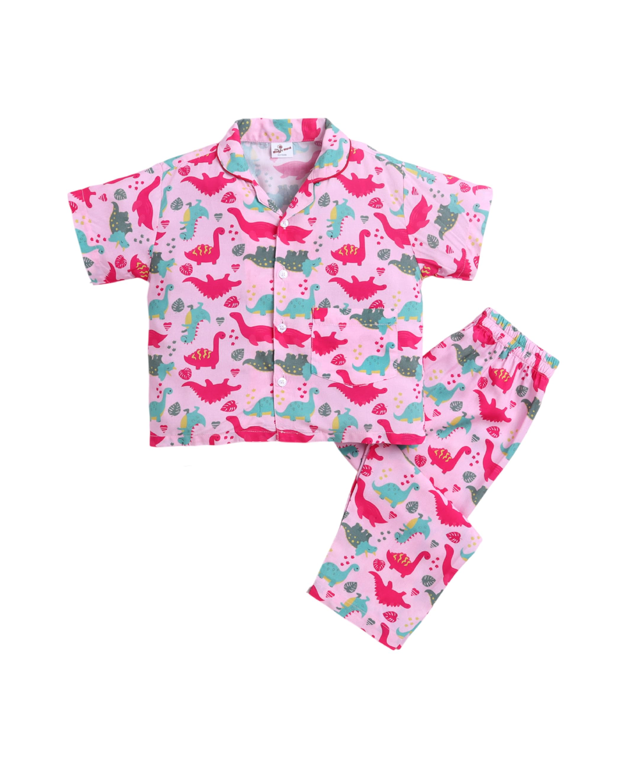 the magic wand Cotton Half Sleeves Christmas Night Dress for Boy & Girls, Night Suit/Nightdress/Sleepsuit/Sleepwear/Nightwear for Kids Top & Pyjama Combo Set-picture-14