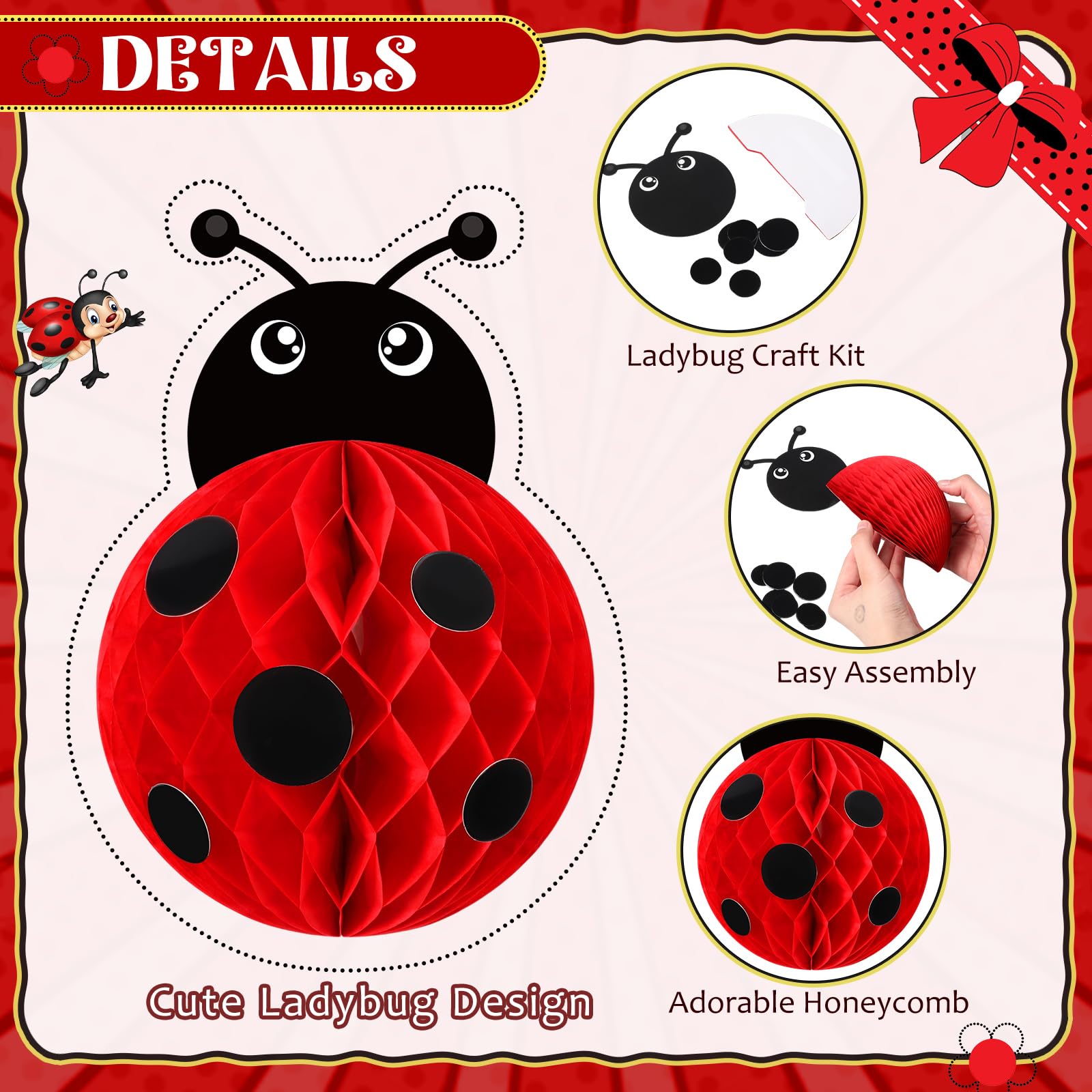 Snapklik.com : 9 Set Ladybug Party Decorations Ladybug Love Bug ...