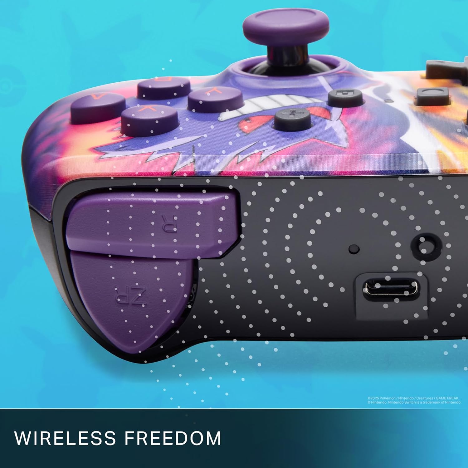 PowerA Enhanced Wireless Controller for Nintendo Switch/Switch 2 / Switch Lite/OLED Model - Pikachu vs. Gengar - Gamepad, game controller, Officially Licensed
