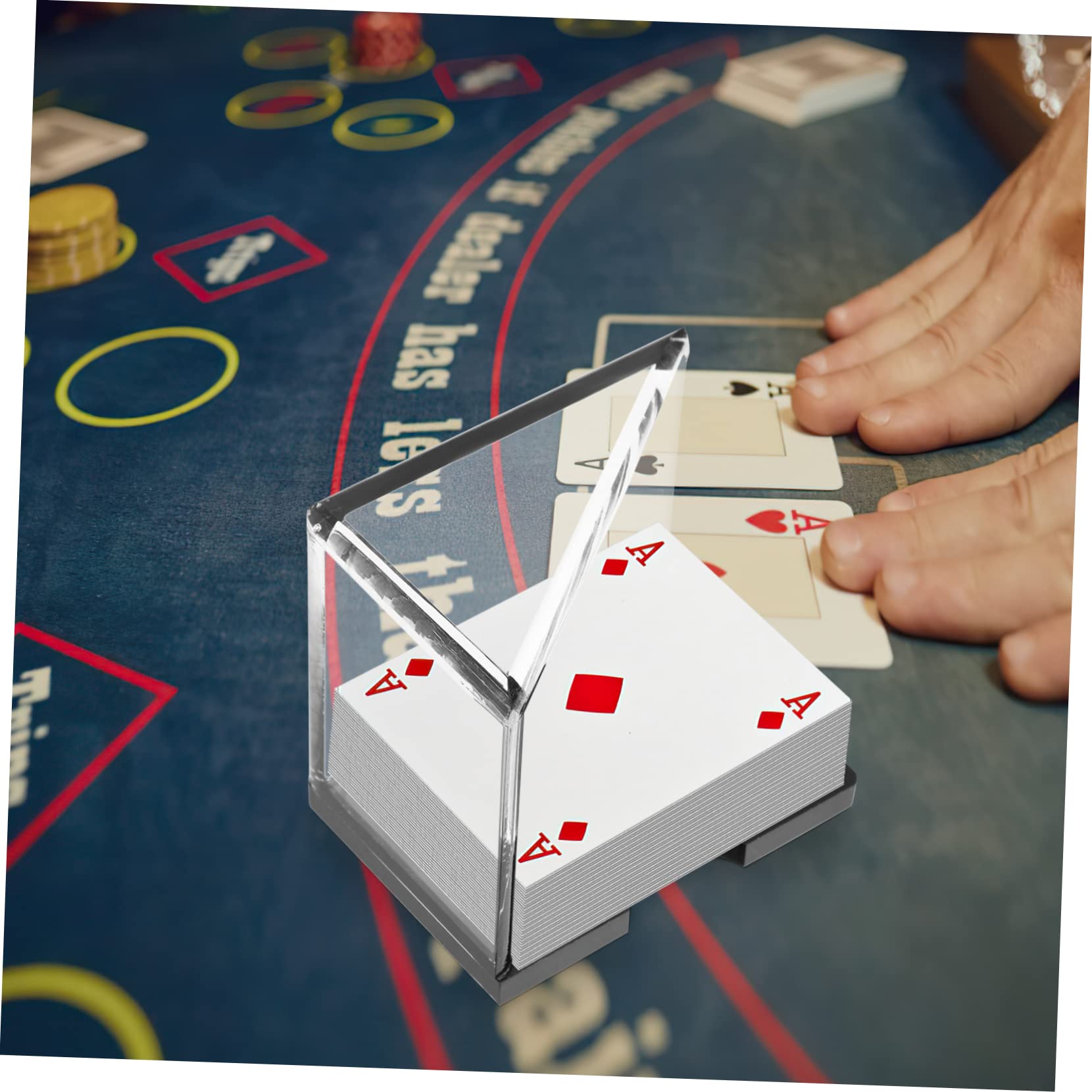 Totority Poker Card Organizer Box Acrylic Poker Chip Holder Card Display Storage