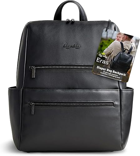 Itzy Ritzy Eras - Mochila para pañales Bolsa de pañales elegante de gran capacidad para hombres con diseño neutro, 15 bolsillos, cambiador, correas