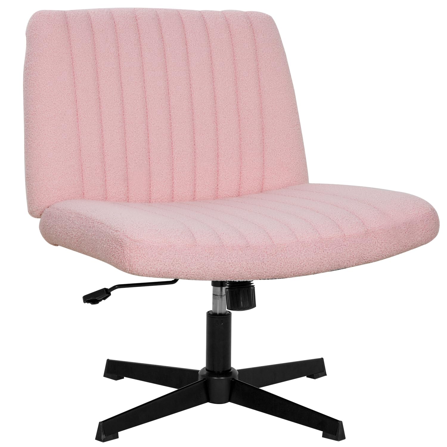 Ergonomic Office Chair Criss Cross Armless Legged Desk Chair Comfortable Modern Vanity Task Chair with Wheels Wide Comfy