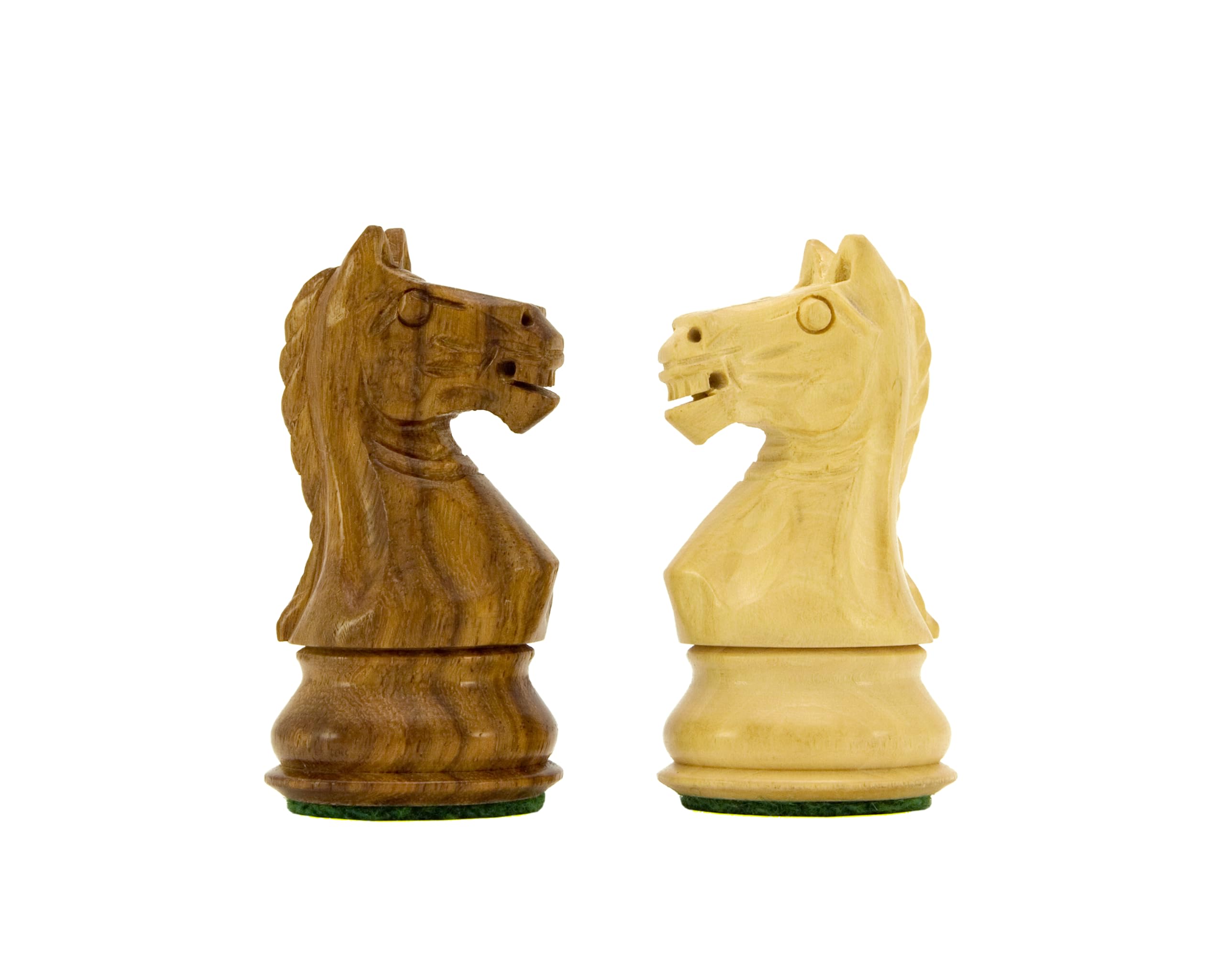 Fierce Knight - Piezas de ajedrez de acacia Staunton, 7,6 cm, incluye caja de madera oscura