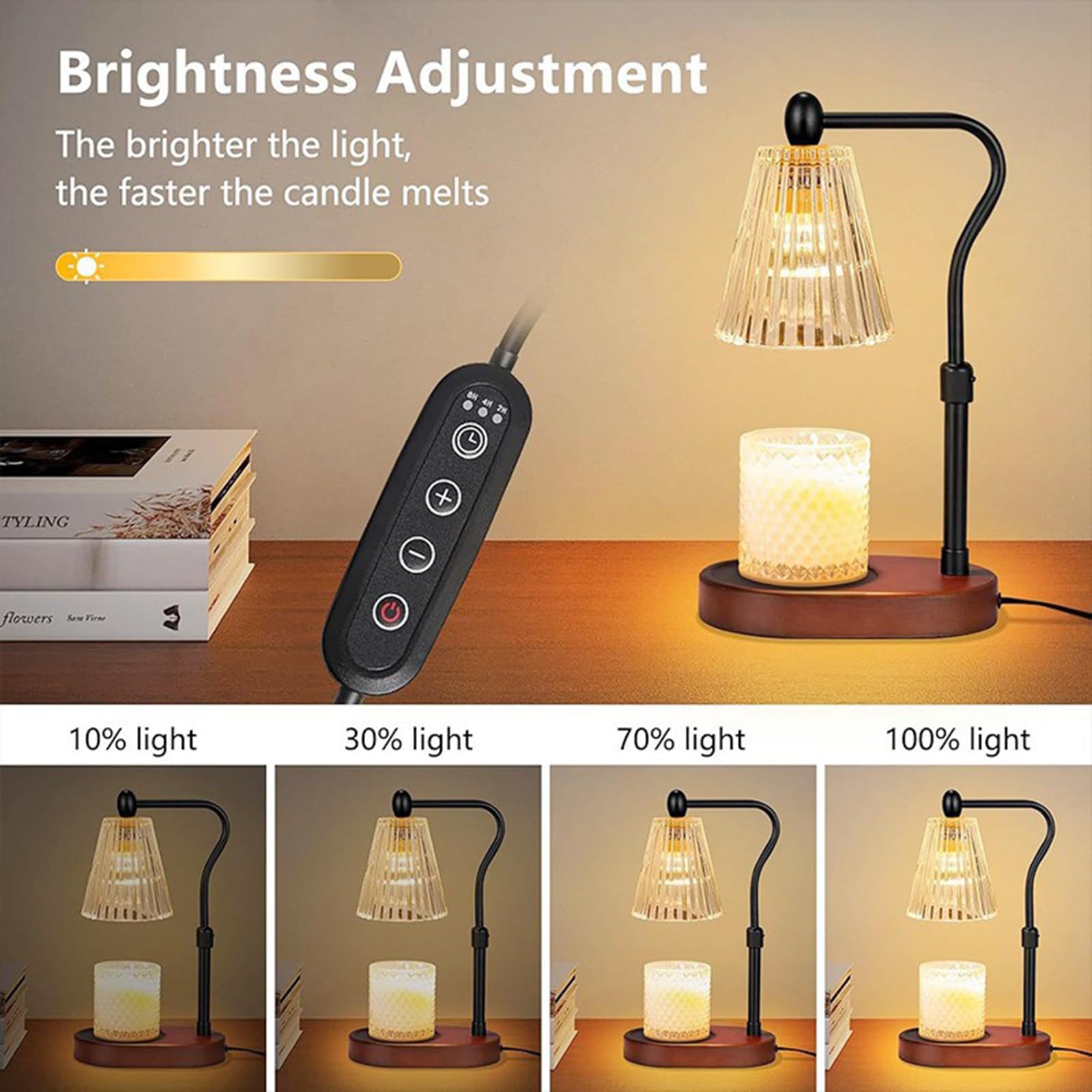 Lampe chauffante à bougie avec minuterie, sans flamme et parfumée