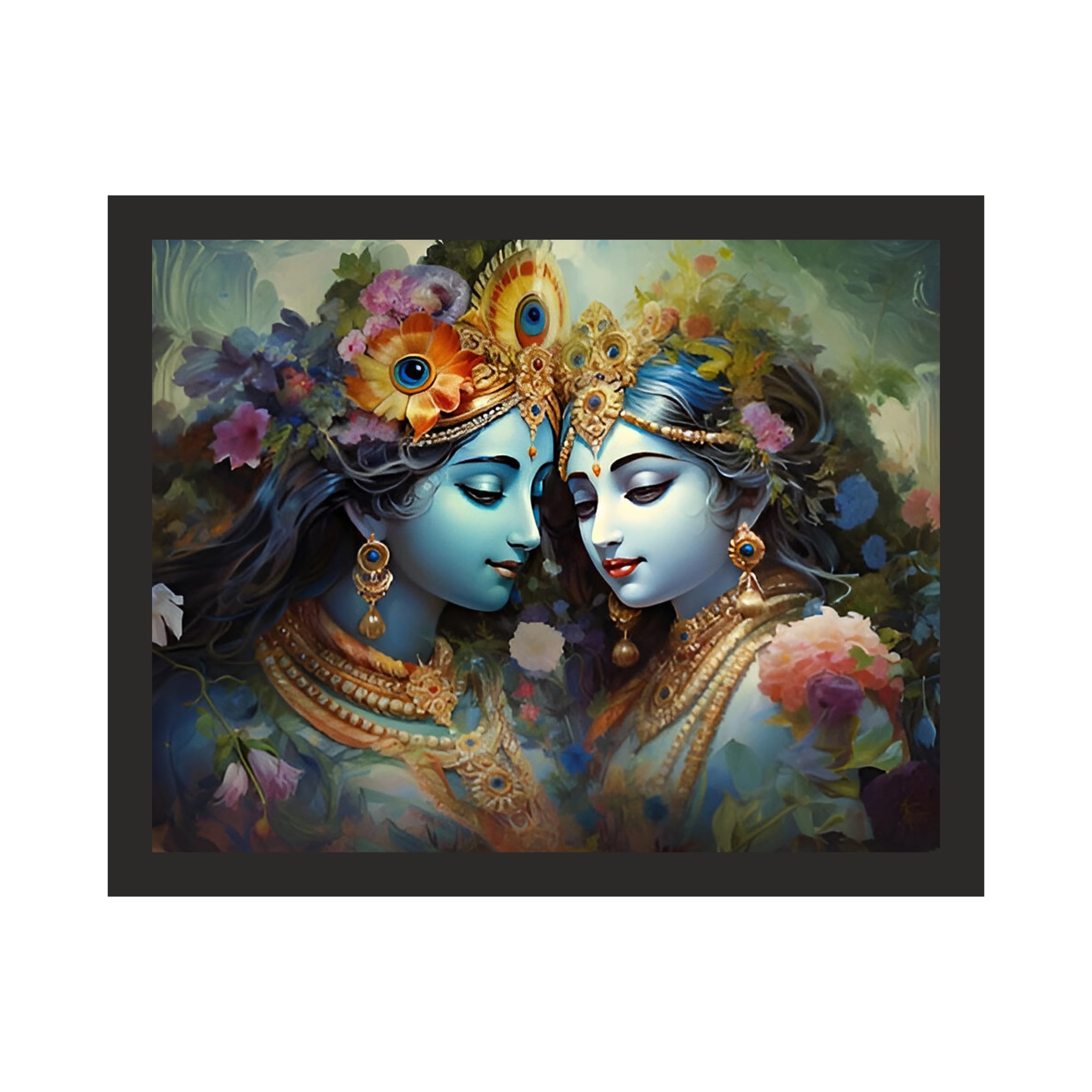 Divine Radha Krishna Art - 10x8