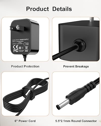 Miniatura 5 de Cargador para borrador de manchas de mascotas Bissell, cable de carga para limpiador de alfombras portátil inalámbrico Bissell 2054 2002 20037 20028