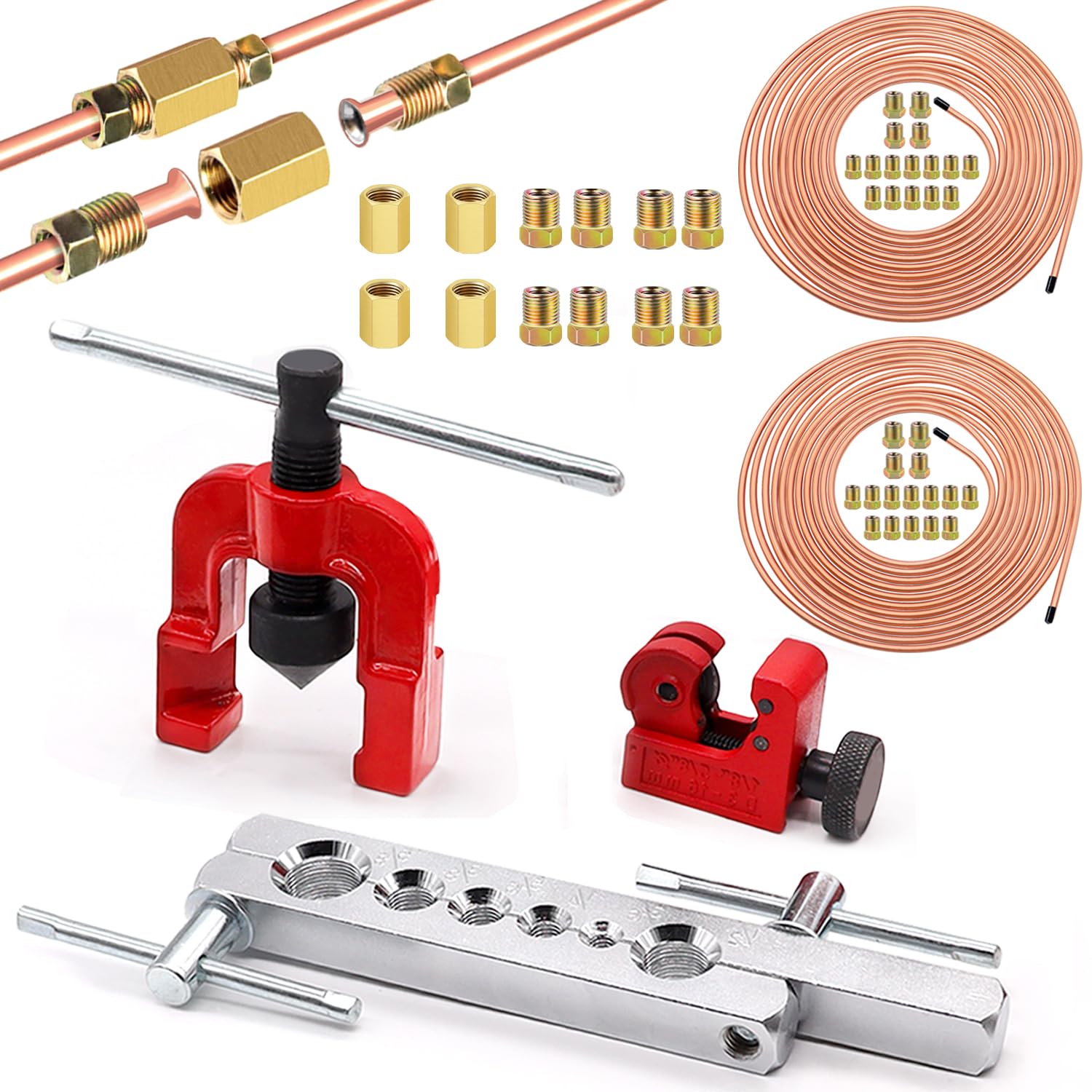 The Stop Shop 1/4 Inch Brake Line Inverted Flare Fittings And Unions, 7/16 Inch-24