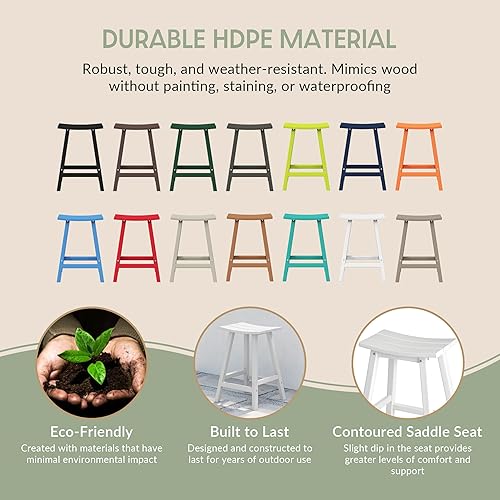 Vista 14 de WestinTrends Malibu - Juego de 2 taburetes para sillín para exteriores/patio, 24 alturas, color negro