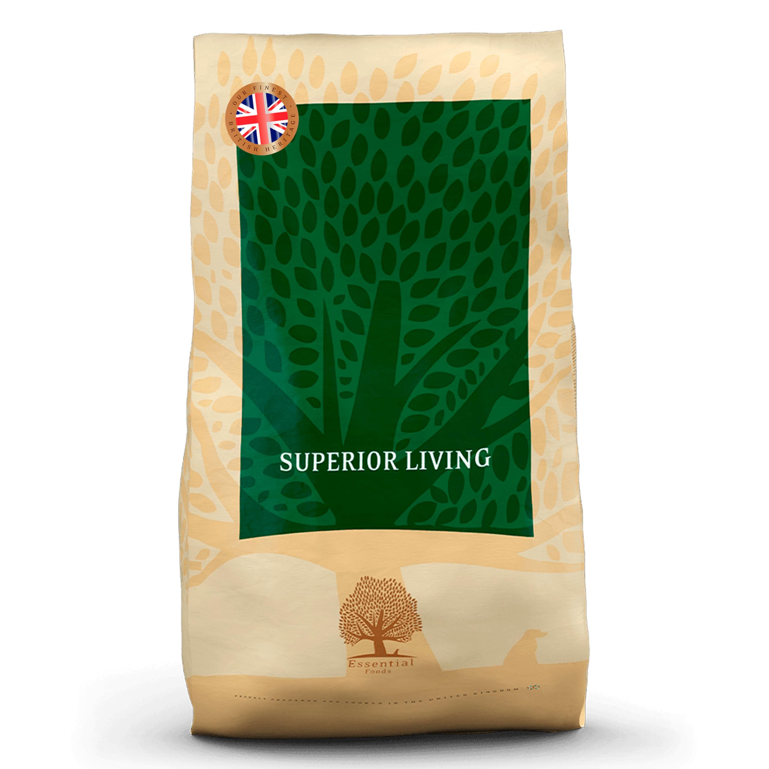 Essential Superior Living 10 kg | Huhn, Ente, Lachs & Forelle | Getreidefrei und Premium Hundefutter für alle Rassen | proteinreich | nach dem BOF-Prinzip