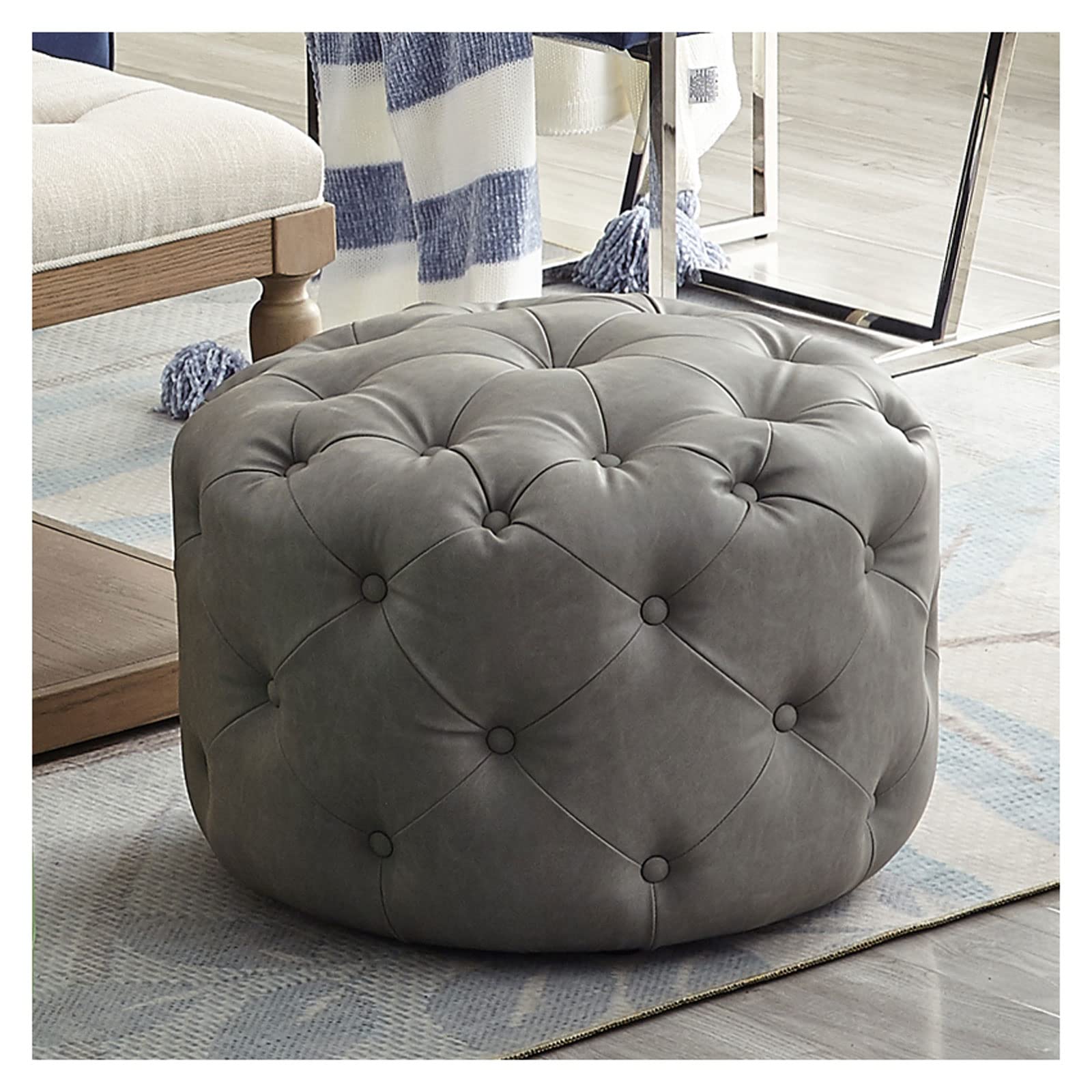 Petit tabouret de salon moderne et table d'appoint multifonction