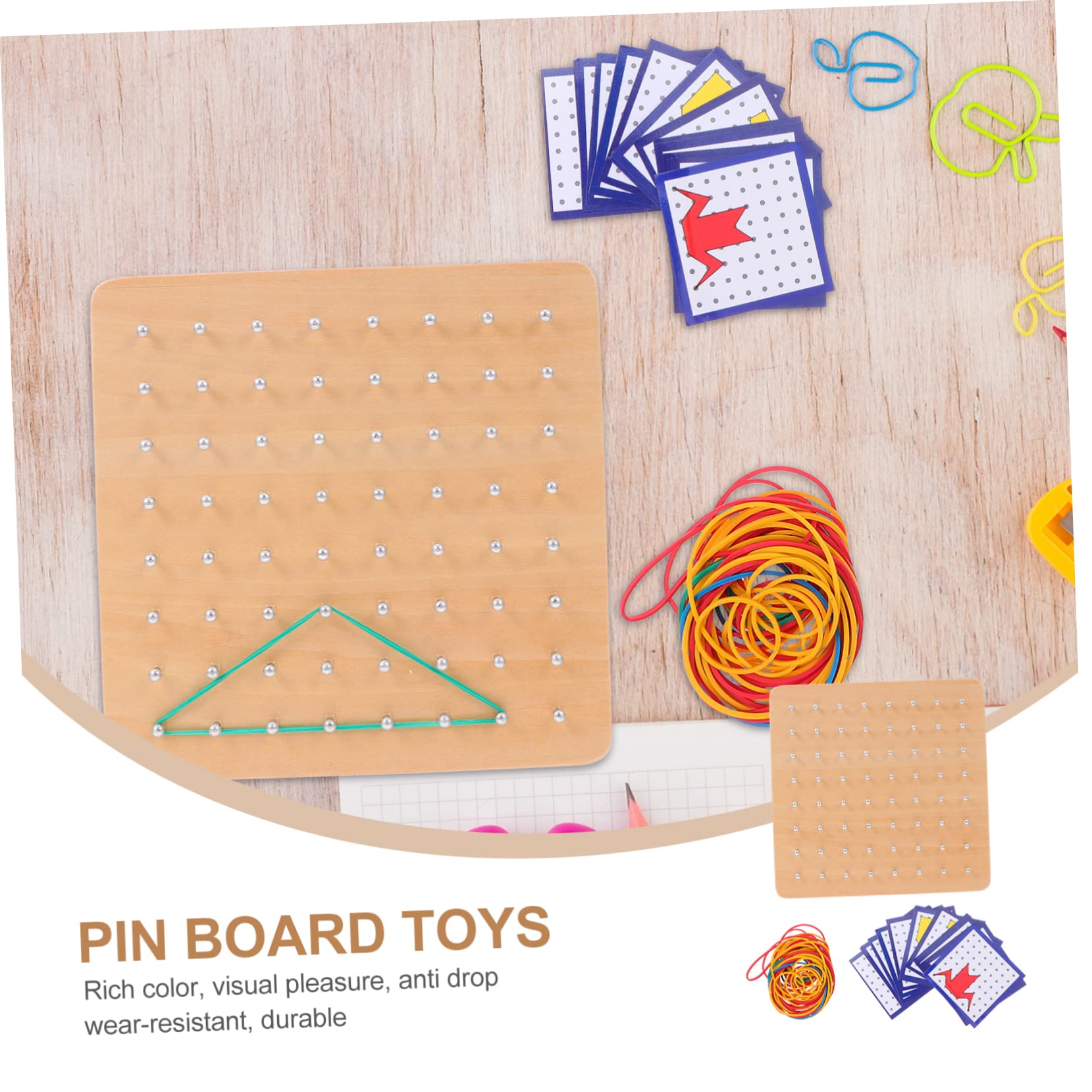 Toddmomy 1Set Creative Wooden Pegboard for Educational Geoboard Playset with Colorful Pegs Math Learning Tool for Spatial Awareness and Fine Motor Skills Development