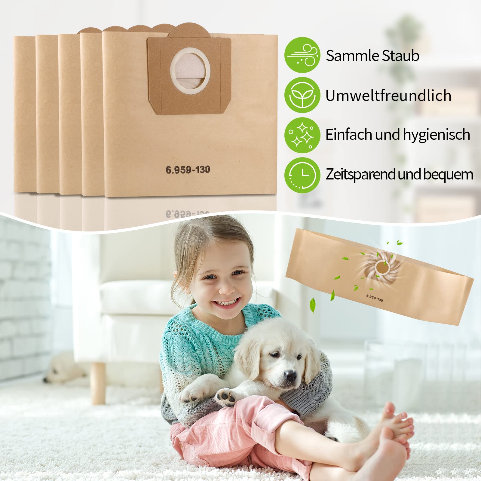 Ricambi Filtri Per Kärcher MV3 WD3 Sacchetti Con Filtro Per - Foto 4