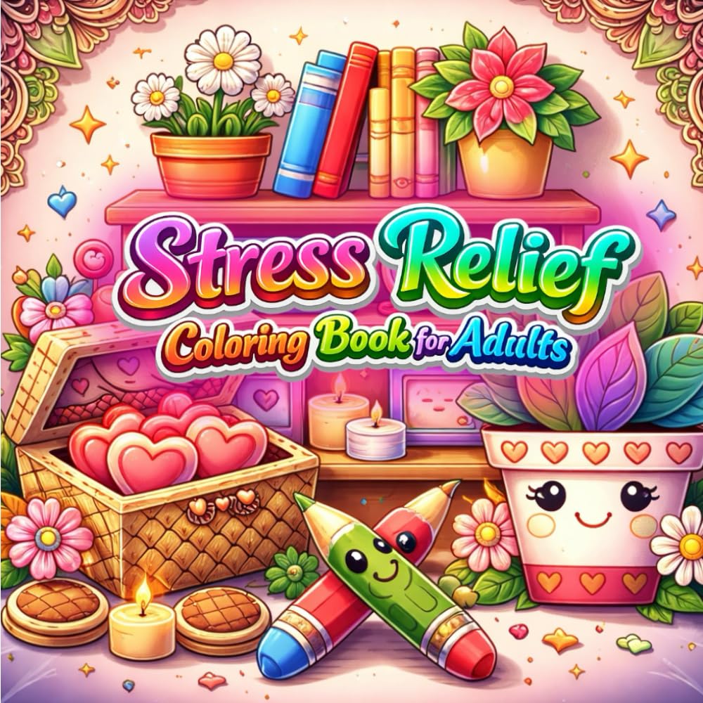Stress Relief Coloring Book for Adults: Relax, unwind, and enjoy peaceful coloring moments. Perfect for stress relief, mindfulness, and creative calm.
