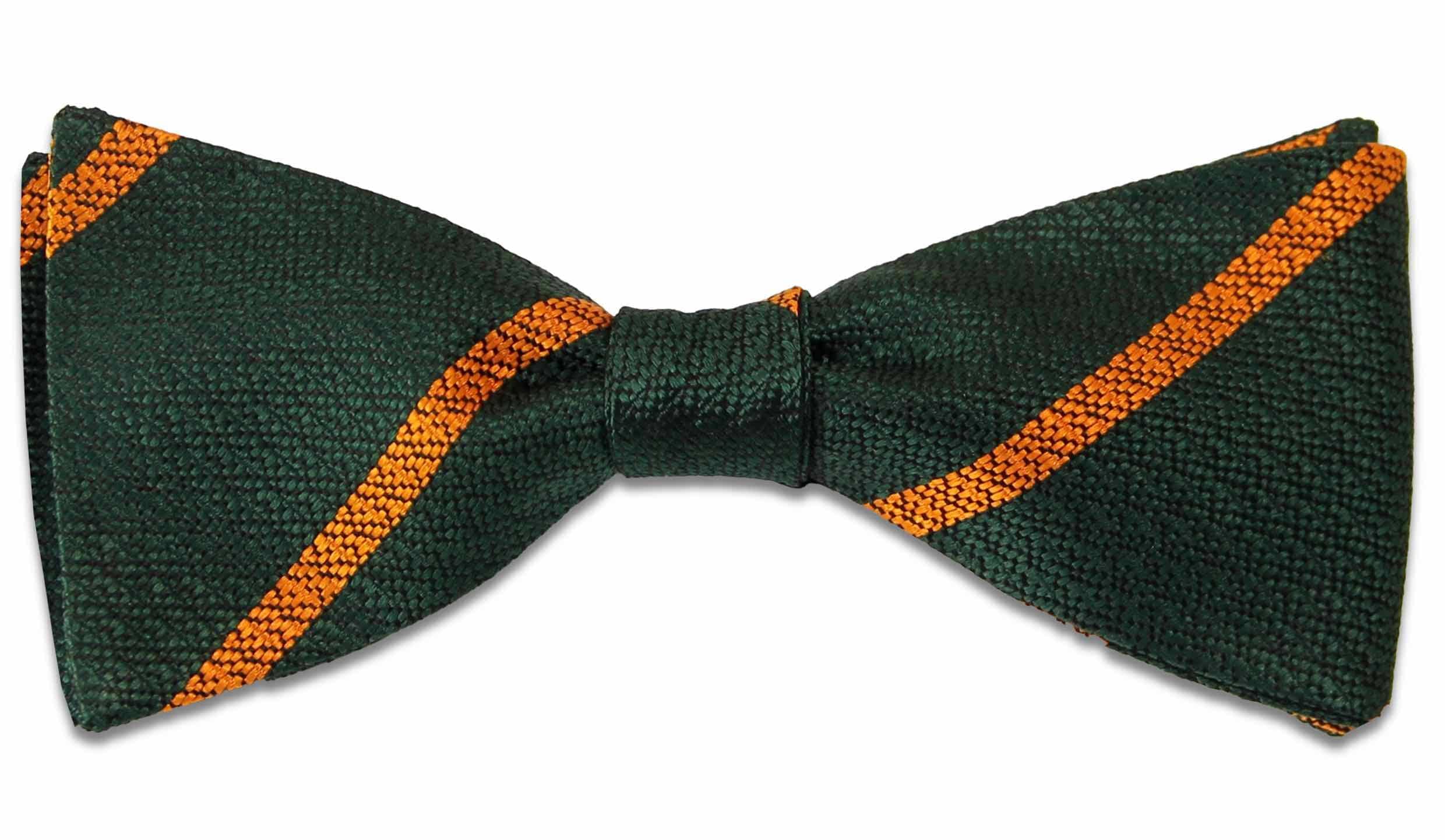 The Regimental Shop Men's Green/Gold Devonshire & Dorsets Silk Non Crease (Self Tie) Regital Bow Tie