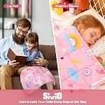 Sivio Paillasson 2lbs 100% Couverture en coton pour les enfants Couverture lap pondérée sensorielle pour les jeunes à l'extérieur pour enfant, 19 x 21 Licorne rose de pouce