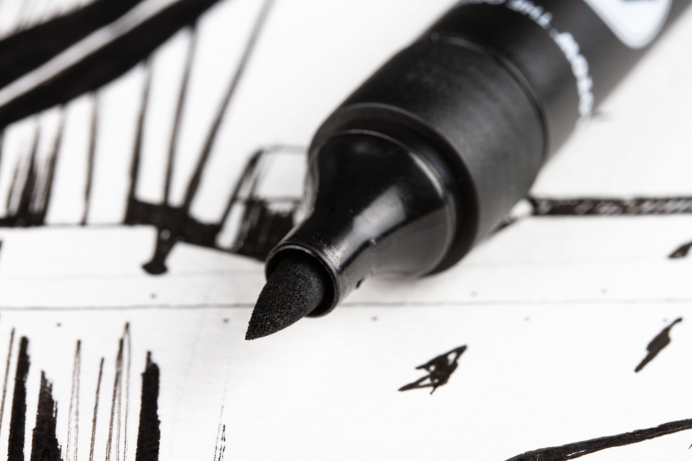 Molotow Brush MO703212 Marker Pędzelkowy, Czarny, 3 sztuki