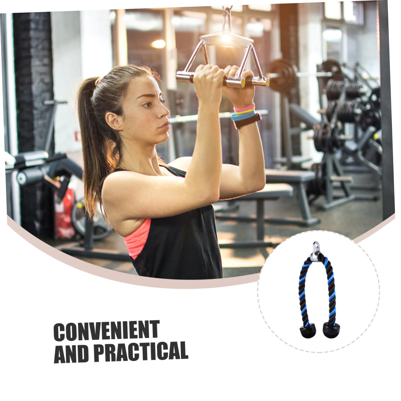 VANZACK Zugseil Für Fitnessstudio Trizeps Seil Zugschnur Trizeps Drückkabel Seil Für Wockout Trizeps Stange Kabel Trizeps Hammerseil Bizeps Übungsseil Hochfester Nylon Filament