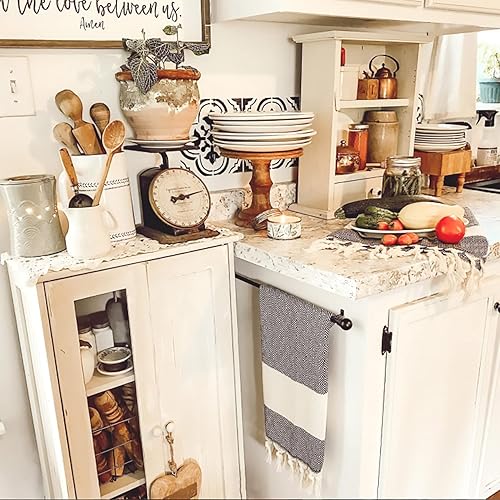 Miniatura 8 de Bazaar Anatolia Juego de 2 toallas de mano turcas de 33 x 19 pulgadas, 100 % algodón, con lazo para colgar, decoración bohemia de granja, color