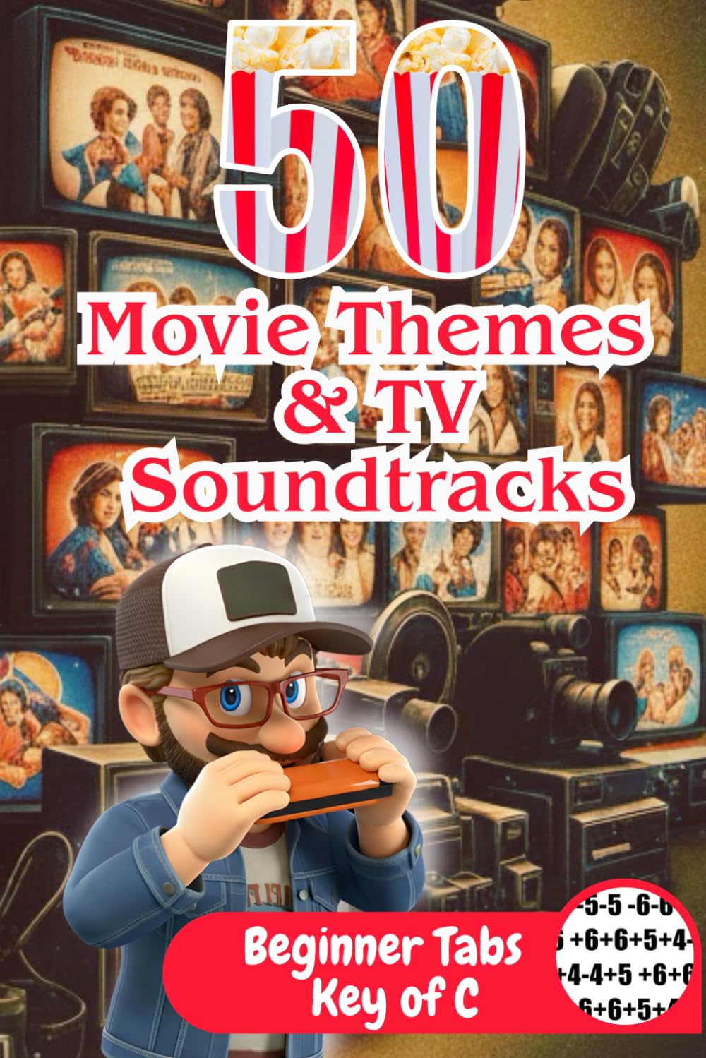 50 Movie Themes & TV Soundtracks: Easy Harmonica Tabs for Beginners - Key of C (Cinema Classics & Famous Melodies): Play the Most Iconic Songs from Hollywood & TV History - No Sheet Music Needed
