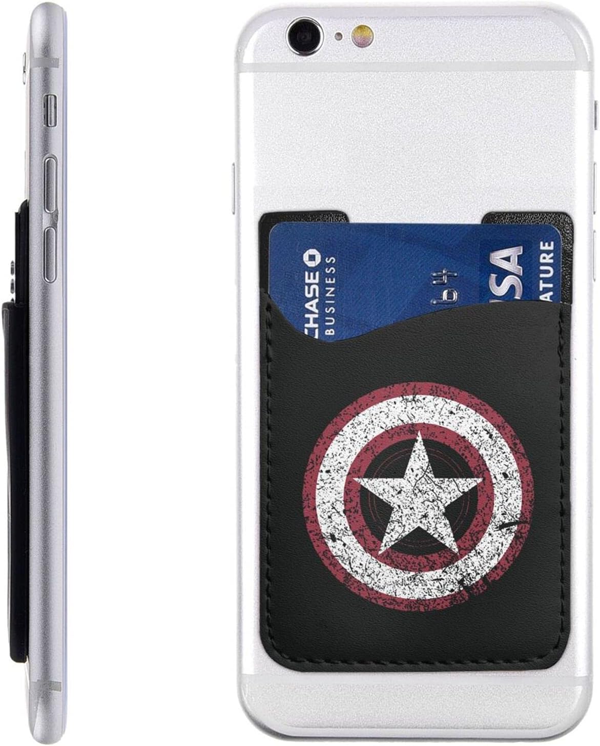 背面貼り付けカードポケット キャプテン アメリカ 貼るタイプ カードケース スマホステッカーポケット スマホ背面カードホルダー 全機種対応 9 スマホカードケース 評判 6cm カード収納付け