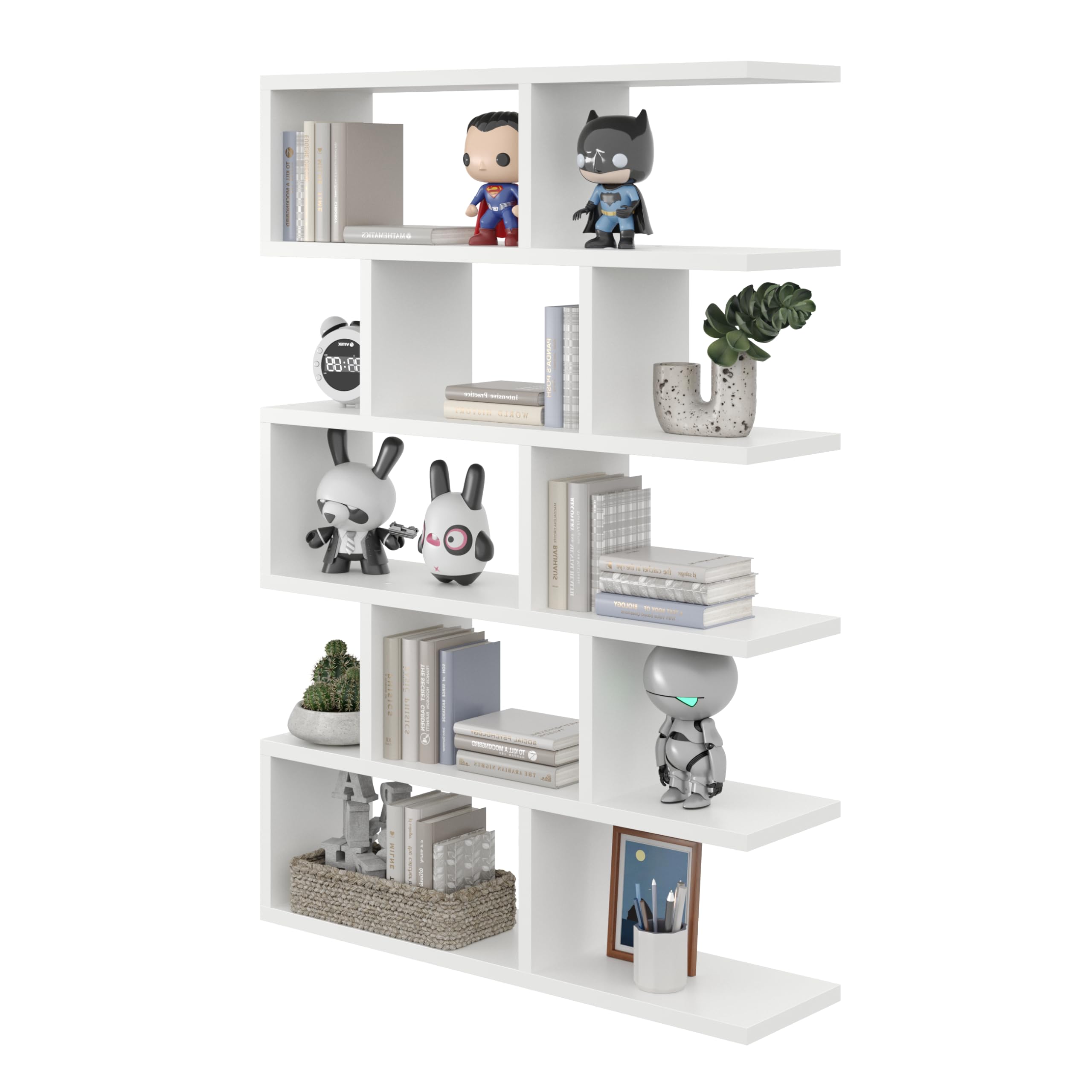 Wandregal 100x70x18 Bücherregal Mordern Design Hängeregal für Wohnzimmer Schlafzimmer Büro und Küche (Weiß)